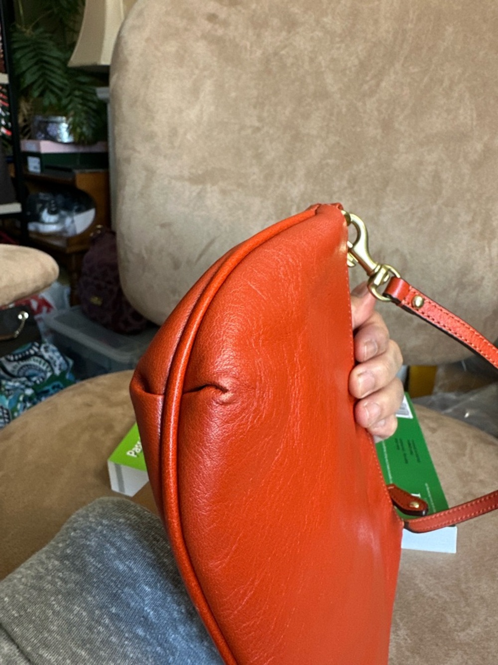 Coach Ashley Leather Large Wrislet Vibrant Orange Very Good Condition - Picture 8 of 11